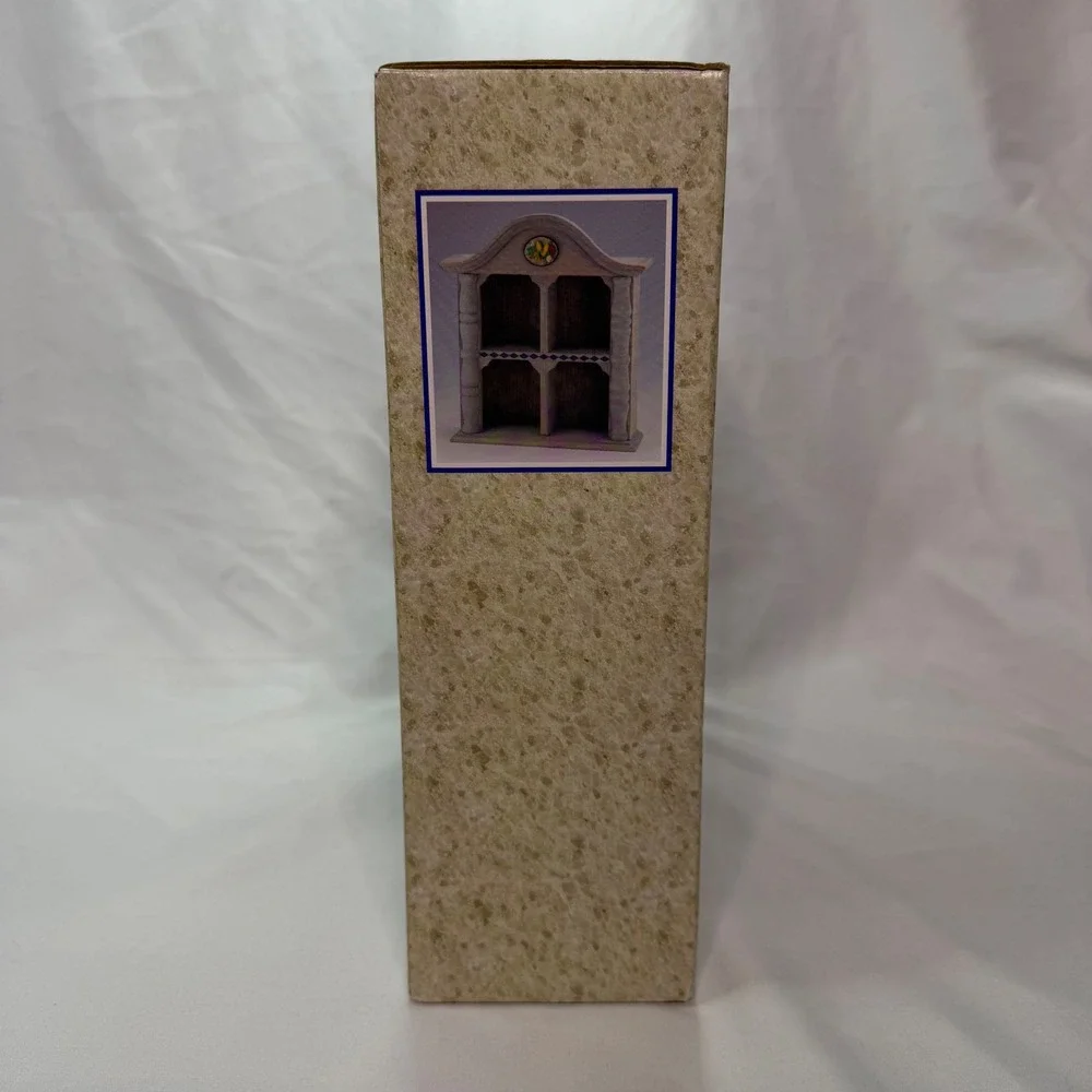 Vintage‎ Wooden Curio Cabinet Wall Hanging Display Shelf Gray Brown